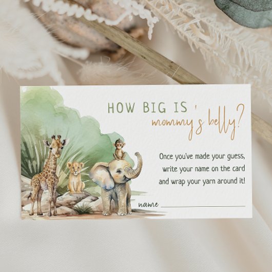 Oerwoud Safari Animals Hoe groot is Mommys Belly K Plaatskaartje