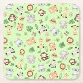 Oerwoud Safari Animals Kartonnen Onderzetters (Voorkant)