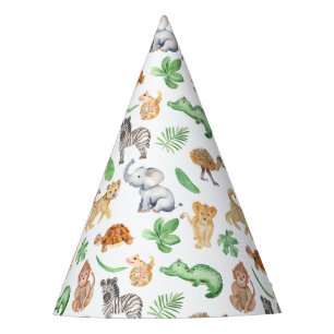Oerwoud Safari Animals Kids Verjaardag Feesthoedjes