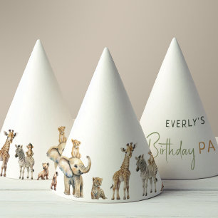 Oerwoud Safari Animals Kids Verjaardag Feesthoedjes