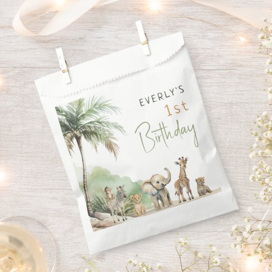Oerwoud Safari Animals Kids Verjaardagsfeest Bedankzakje (Geknipt)
