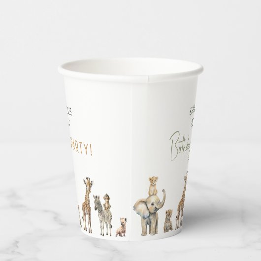 Oerwoud Safari Animals Kids Verjaardagsfeest Papieren Bekers (Rechts)