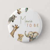 Oerwoud Safari Animals Mama naar het Baby shower Ronde Button 5,7 Cm (Voorkant)