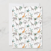 Oerwoud Safari Animals Modern Baby Boy Shower Kaart (Achterkant)