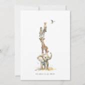 Oerwoud Safari Animals Oh Baby! Baby Shower Kaart (Achterkant)