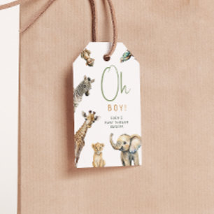 Oerwoud Safari Animals Oh Boy Baby shower Dank je Cadeaulabel