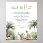 Oerwoud Safari Animals Pacifier Hunt Sign Poster (Voorkant)