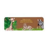 Oerwoud Safari Animals Return Address Label (Voorkant)