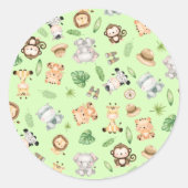 Oerwoud Safari Animals Ronde Sticker (Voorkant)