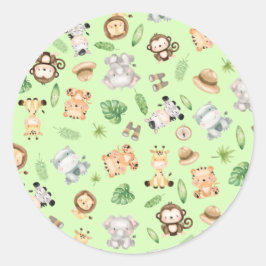 Oerwoud Safari Animals Ronde Sticker