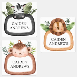 Oerwoud Safari Animals School Daycare Labels