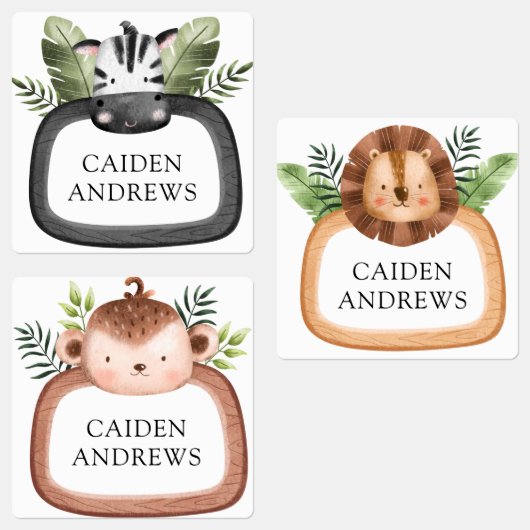 Oerwoud Safari Animals School Daycare Labels (Groep)