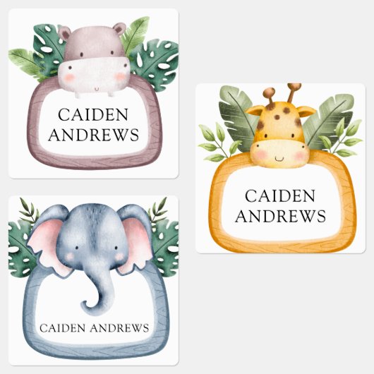 Oerwoud Safari Animals School Daycare Labels (Groep)