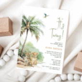 Oerwoud Safari Animals | Tweeling Baby shower Kaart