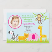 Oerwoud Safari Animals - Vervroegde dag Kaart (Voorkant)