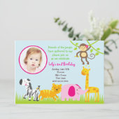 Oerwoud Safari Animals - Vervroegde dag Kaart (Staand voorkant)