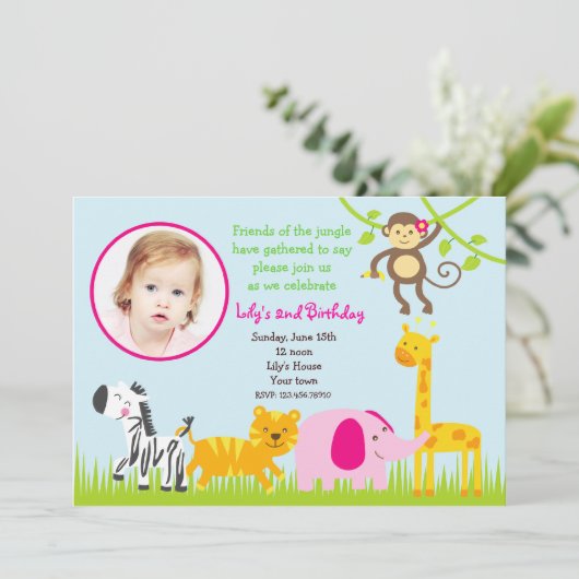 Oerwoud Safari Animals - Vervroegde dag Kaart (Staand voorkant)