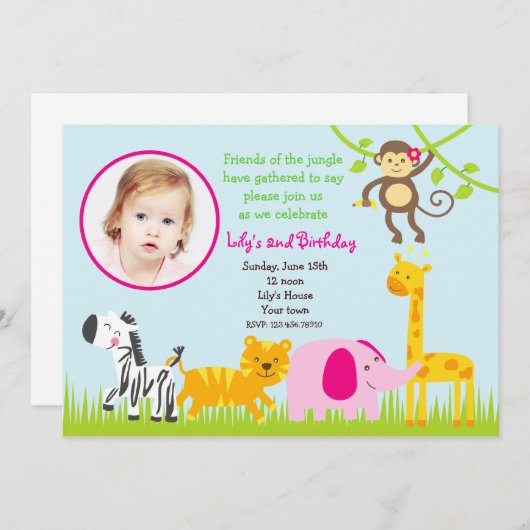 Oerwoud Safari Animals - Vervroegde dag Kaart (Voorkant / Achterkant)