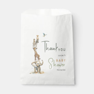 Oerwoud Safari Animals Wild Baby shower Dank u Bedankzakje