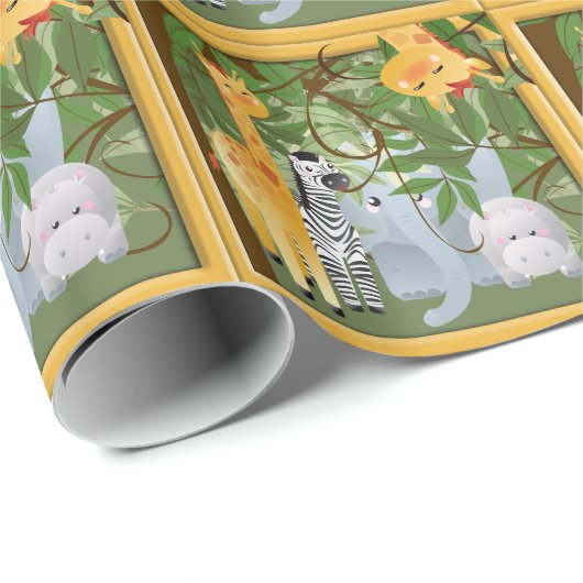 Oerwoud Safari Animals Wrap Cadeaupapier (Rol Hoek)
