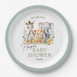 Oerwoud Safari Baby Animal Baby shower Papieren Bordje