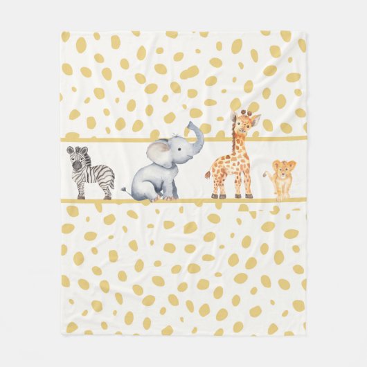 Oerwoud Safari Baby Animals Fleece Deken (Voorkant)