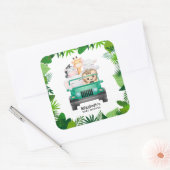 Oerwoud Safari Baby Animals Vierkante Sticker (Envelop)