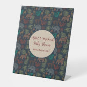  Oerwoud Safari Baby Boy Shower Reclamebord Met Voetstuk (Voorkant)