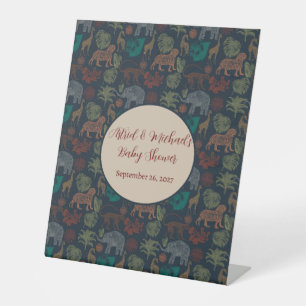 Oerwoud Safari Baby Boy Shower Reclamebord Met Voetstuk
