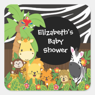 Oerwoud Safari Baby Dieren Baby shower Stickers