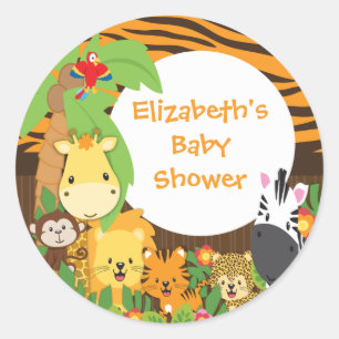 Oerwoud Safari Baby Dieren Baby shower Stickers