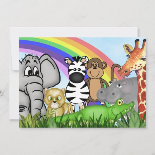 Oerwoud/Safari Baby doucheuitnodigingen Kaart (Voorkant)