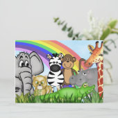 Oerwoud/Safari Baby doucheuitnodigingen Kaart (Staand voorkant)