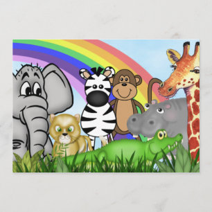 Oerwoud/Safari Baby doucheuitnodigingen Kaart