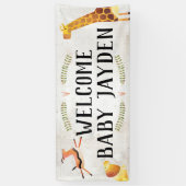 Oerwoud Safari Baby shower Banner (Verticaal)