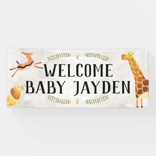 Oerwoud Safari Baby shower Banner (Horizontaal)