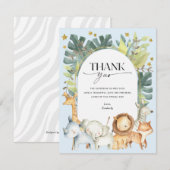 Oerwoud safari, baby shower bedankkaart (Voorkant / Achterkant)
