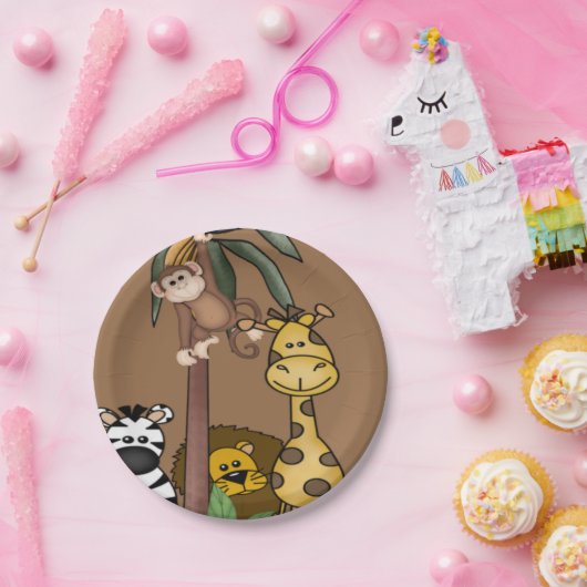 Oerwoud Safari Baby shower Borden Papieren Bordje (Feest)