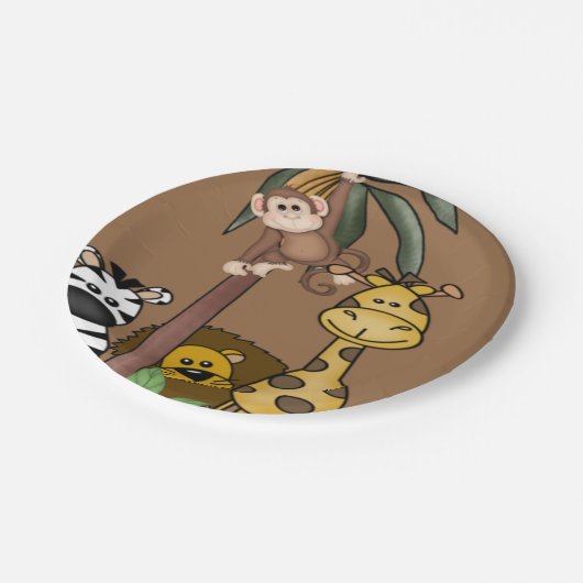 Oerwoud Safari Baby shower Borden Papieren Bordje (Gekanteld)