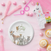 Oerwoud Safari Baby shower Brown Papieren Bordje (Feest)