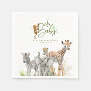 Oerwoud Safari Baby shower Brown Servet