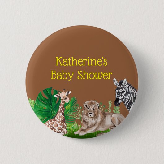 Oerwoud Safari Baby shower Button (Voorkant)