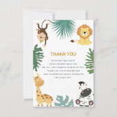 oerwoud Safari baby shower Dank u kaart (Voorkant)