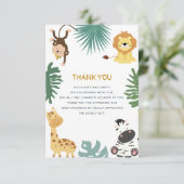 oerwoud Safari baby shower Dank u kaart (Staand voorkant)