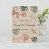  Oerwoud Safari Baby shower Dank u Kaart (Staand voorkant)