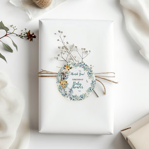 Oerwoud Safari Baby shower Dank u Ronde Sticker