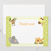 Oerwoud Safari Baby shower Dank u wel Notitiekaartje (Voorkant / Achterkant)