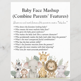 Oerwoud Safari Baby shower Games Flyer