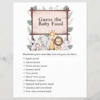 Oerwoud Safari Baby shower Games Flyer