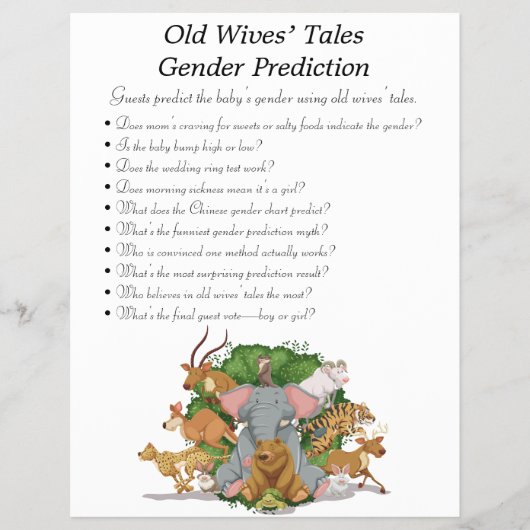 Oerwoud Safari Baby shower Games Flyer (Voorkant)